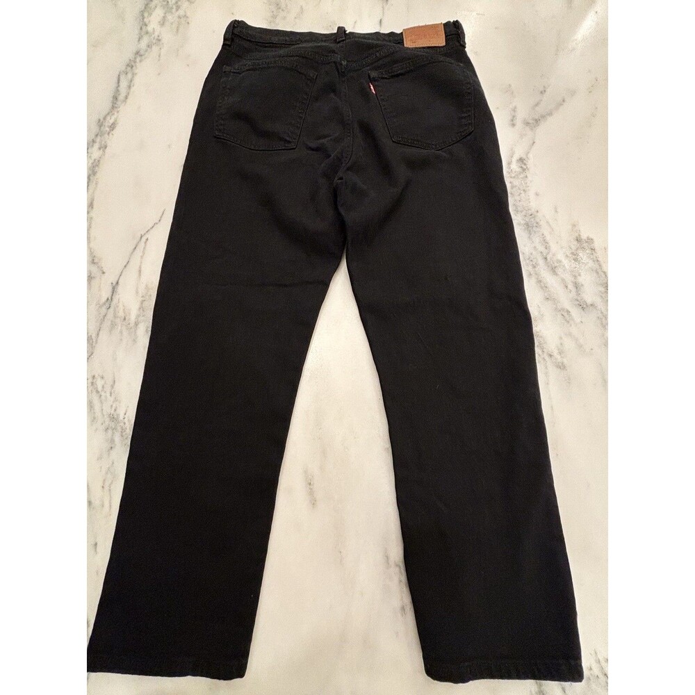 Levi 501 Button Fly Jeans W30 x L26 Black Denim Straight Leg Button